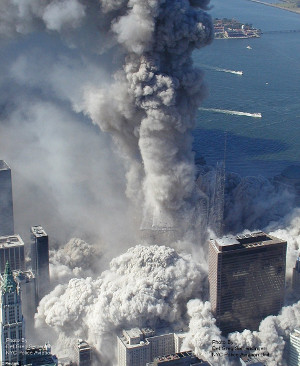 WTC building collapse ariel view